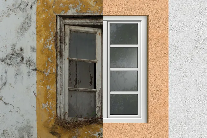 Fenstersanierung im Altbau: altes Holzfenster und neues Fenster im Vergleich, Hollnberger Fensterbau Oberkirch